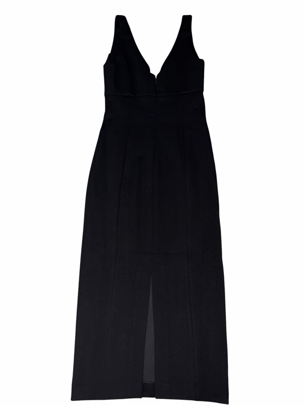 NWT SPANX Low V Neck Midi Dress Ponte Knit Perfect Midi Classic Black XS X-Small - Picture 3 of 6